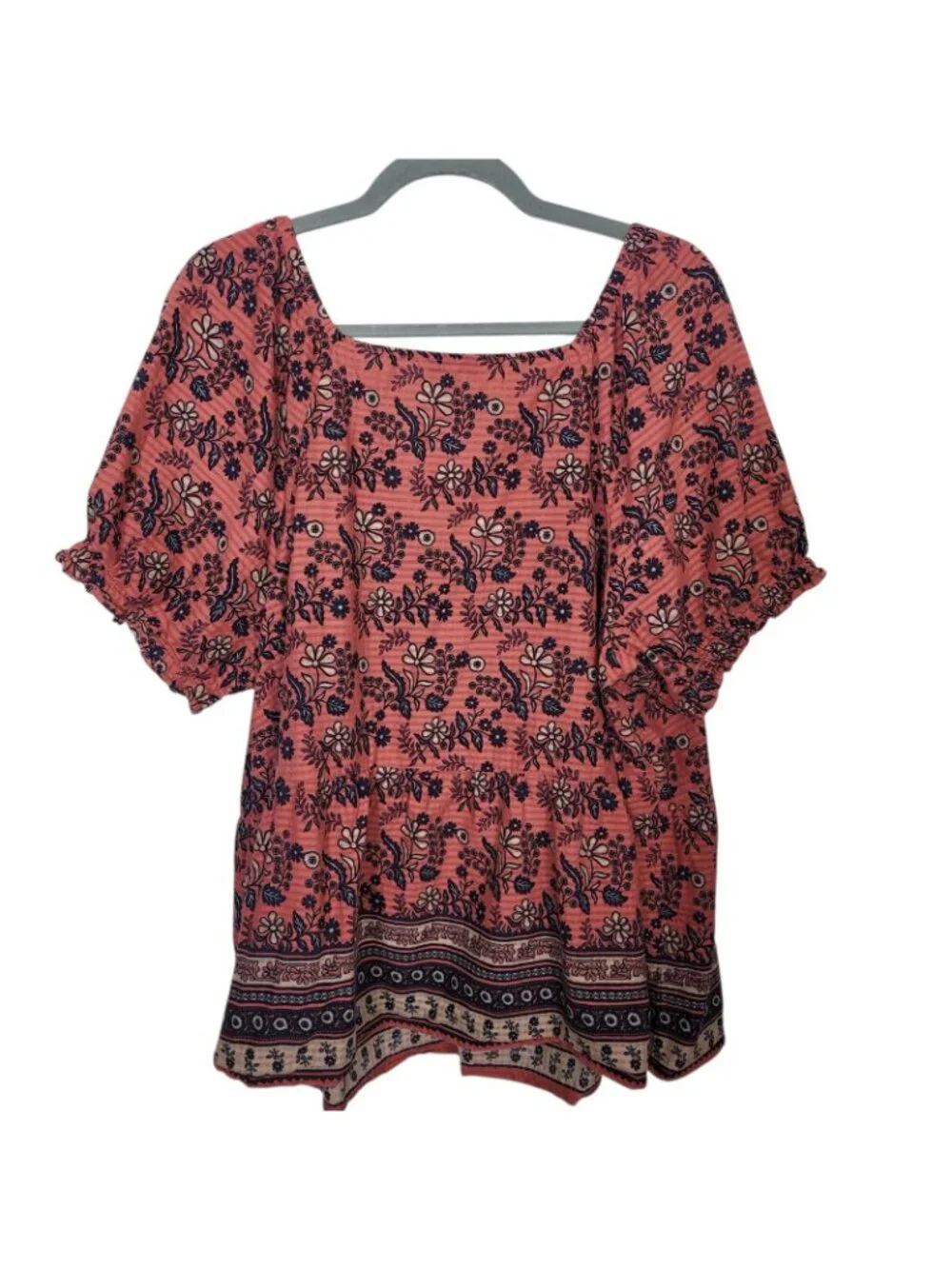 Madewell Puff Sleeve Surplice Peplum Hem Blouse Cavioli Floral Print Sz XXL